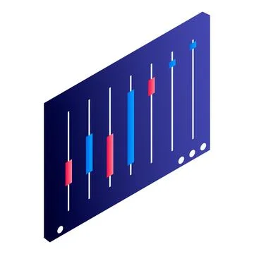 Graph chart icon, isometric style Stock Illustration