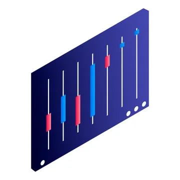 Graph chart icon, isometric style Illustrazione stock