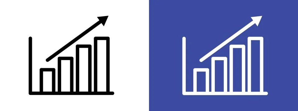 Graph chart icon logo sign set vector outline Stock Illustration