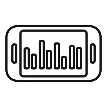 Graph chart icon outline vector. Business people Illustrazione stock