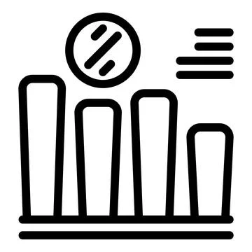 Graph chart icon outline vector. Tax deduction Stock Illustration