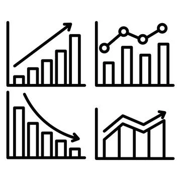 Graph Chart Icon Set Data Visualization Illustrations for Business and Anal.. Stock Illustration