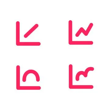 Graph chart icon set. Illustration of accounting. Element design business Stock Illustration