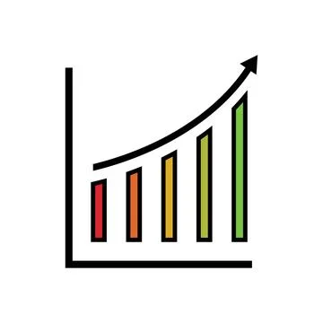 Graph chart icon vector. Growth icon symbol. Illustrazione stock