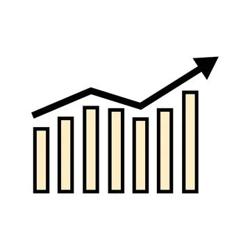 Graph chart icon vector. Growth icon symbol. Stock Illustration