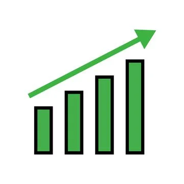 Graph chart icon vector. Growth icon symbol. Illustrazione stock
