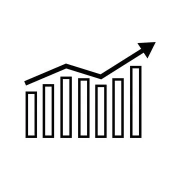 Graph chart icon vector. Growth icon symbol. Stock Illustration
