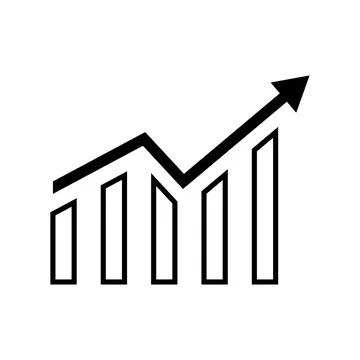 Graph chart icon vector. Growth icon symbol. Illustrazione stock