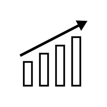 Graph chart icon vector. Growth icon symbol. Illustrazione stock