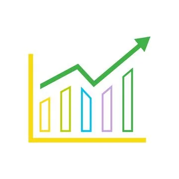Graph chart icon vector. Growth icon symbol. Illustrazione stock