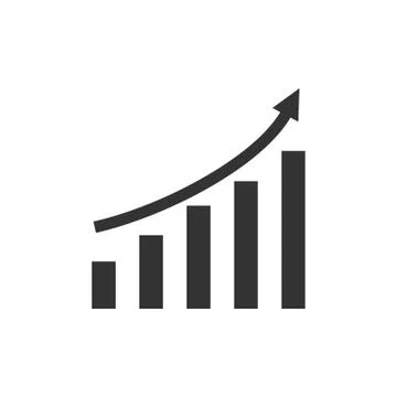 Graph, chart icon. Vector illustration, flat design. Illustrazione stock