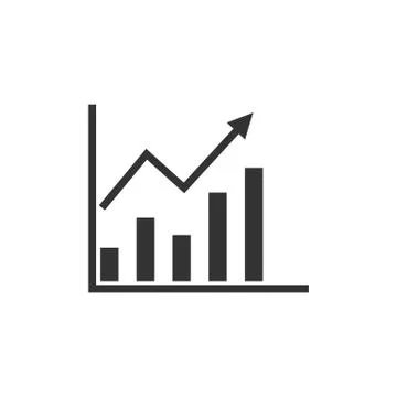 Graph, chart icon. Vector illustration, flat design. Stock Illustration