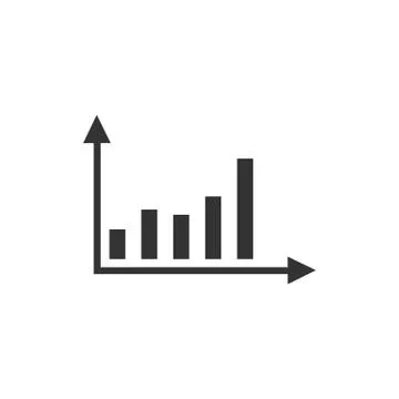 Graph, chart icon. Vector illustration, flat design. Illustrazione stock