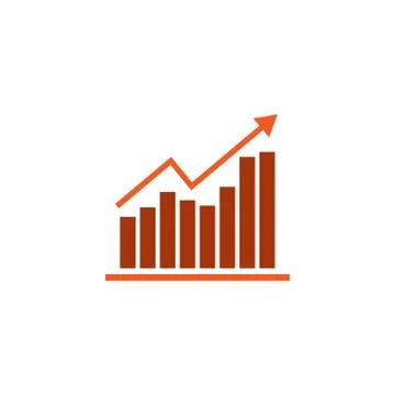 Graph, chart icon. Vector illustration, flat design. Illustrazione stock