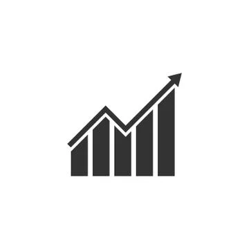 Graph, chart icon. Vector illustration, flat design. 스톡 일러스트