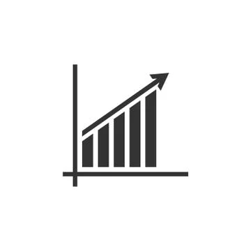 Graph, chart icon. Vector illustration, flat design. Illustrazione stock