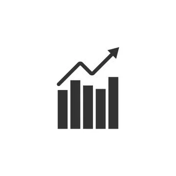 Graph, chart icon. Vector illustration, flat design. Stock Illustration