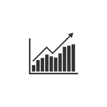 Graph, chart icon. Vector illustration, flat design. Illustrazione stock