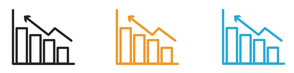 Graph chart icon vector logo set collection for web app ui Stock Illustration