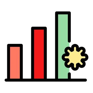 Graph chart interface icon color outline vector Illustrazione stock