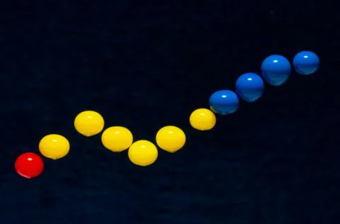 Graph chart little balls Stock Photos