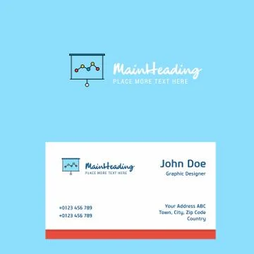 Graph chart  logo Design with business card template. Elegant corporate ident 스톡 일러스트