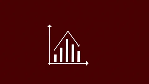Graph chart overlay animated on a subtle red background. Stock Footage 260161215