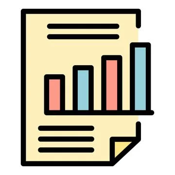 Graph chart report icon color outline vector Illustrazione stock