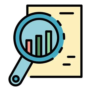 Graph chart report icon color outline vector 스톡 일러스트