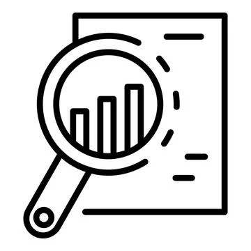 Graph chart report icon, outline style 스톡 일러스트