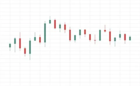 Graph chart of stock or share market green and red candles analysis background Stock Illustration