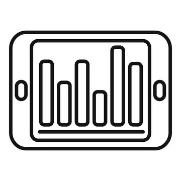 Graph chart tablet icon outline vector. Document report Stock Illustration