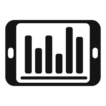Graph chart tablet icon simple vector. Document report Illustrazione stock