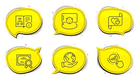 Graph chart, Technical algorithm and Augmented reality icons set. Love letter Stock Illustration