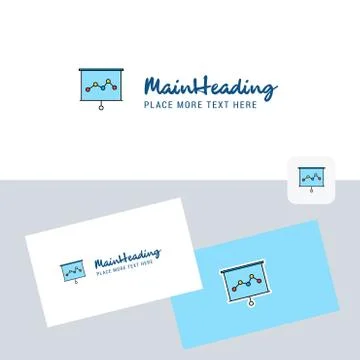 Graph chart  vector logotype with business card template. Elegant corporate i Stock Illustration