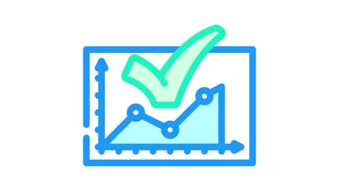 Graph check mark color icon animation Stock Footage 327266513
