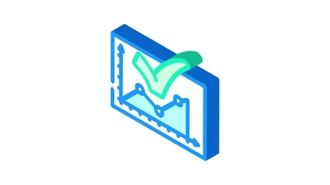 Graph check mark isometric icon animation Stock Footage 327289462