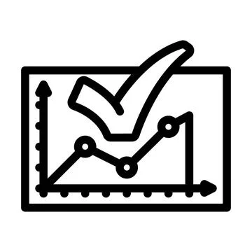 Graph check mark line icon vector illustration 스톡 일러스트