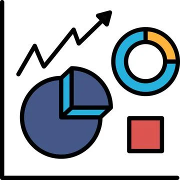 A graph with a circle in the middle and a mountain range in the background Stock Illustration