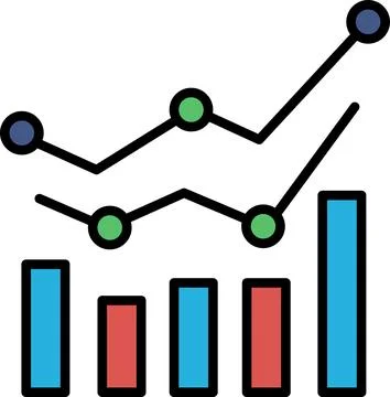 A graph with a circle in the middle and a mountain range in the background Stock Illustration