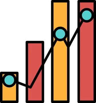 A graph with a circle in the middle and a mountain range in the background Stock Illustration