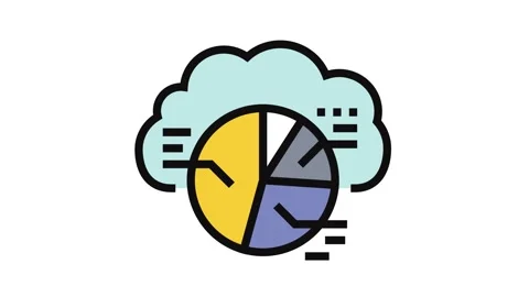 Graph cloud computing color icon animation Stock Footage 326108354