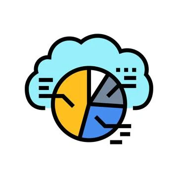 Graph cloud computing color icon vector illustration Stock Illustration