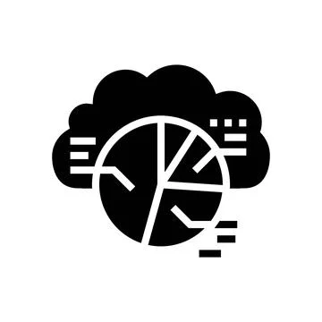 Graph cloud computing glyph icon vector illustration Stock Illustration