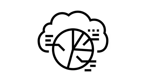 Graph cloud computing line icon animation Stock Footage 326125857