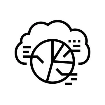 Graph cloud computing line icon vector illustration Stock Illustration
