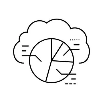 Graph cloud computing line icon vector illustration Illustrazione stock