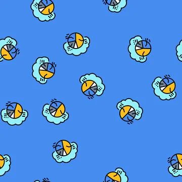 Graph cloud computing vector seamless pattern Stockillustratie