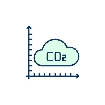 Graph with CO2 Carbon Dioxide Cloud vector concept icon Stock Illustration