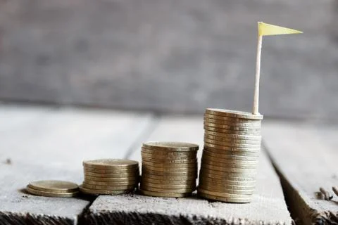 Graph from coins Stock Photos